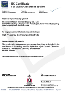 CE certificate of ESU consumables 01